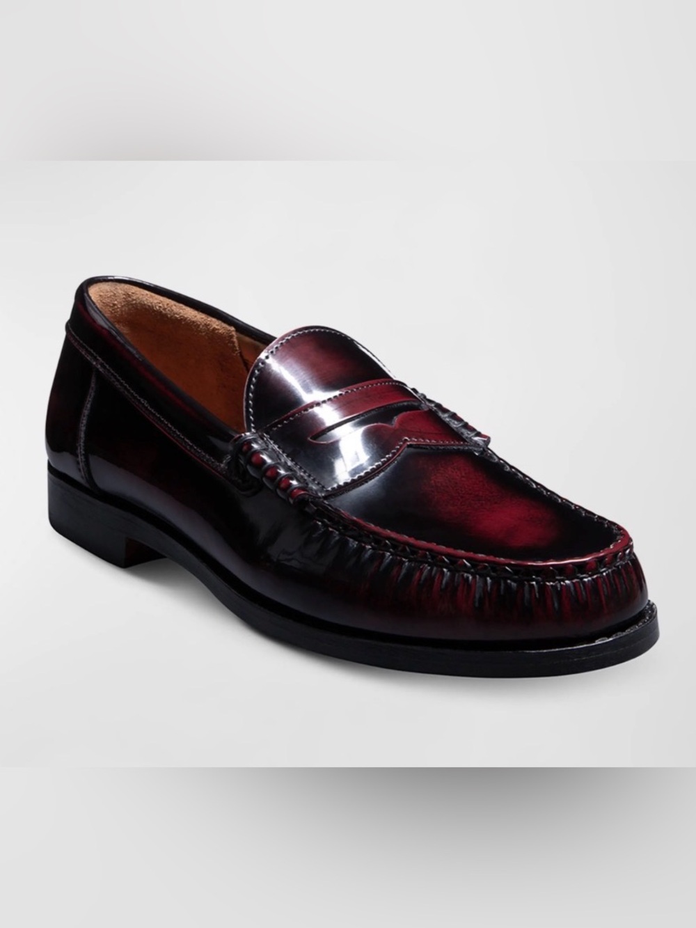 Allen Edmonds Men's Newman  Leather Penny Loafers-Antique Burgundy
